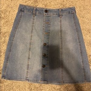 button up jean skirt